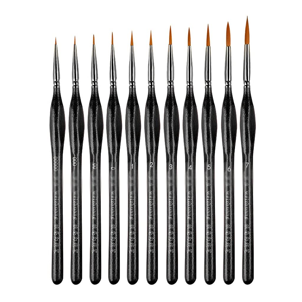 SLATIOM 10-Piece Numbered Paint Brush Set - Professional Artist Brushes for Oil, Acrylic & Watercolor Painting - Wooden Handle Sketch Pens (Black) - Perfect for Canvas Art, DIY Projects & Classroom Supplies