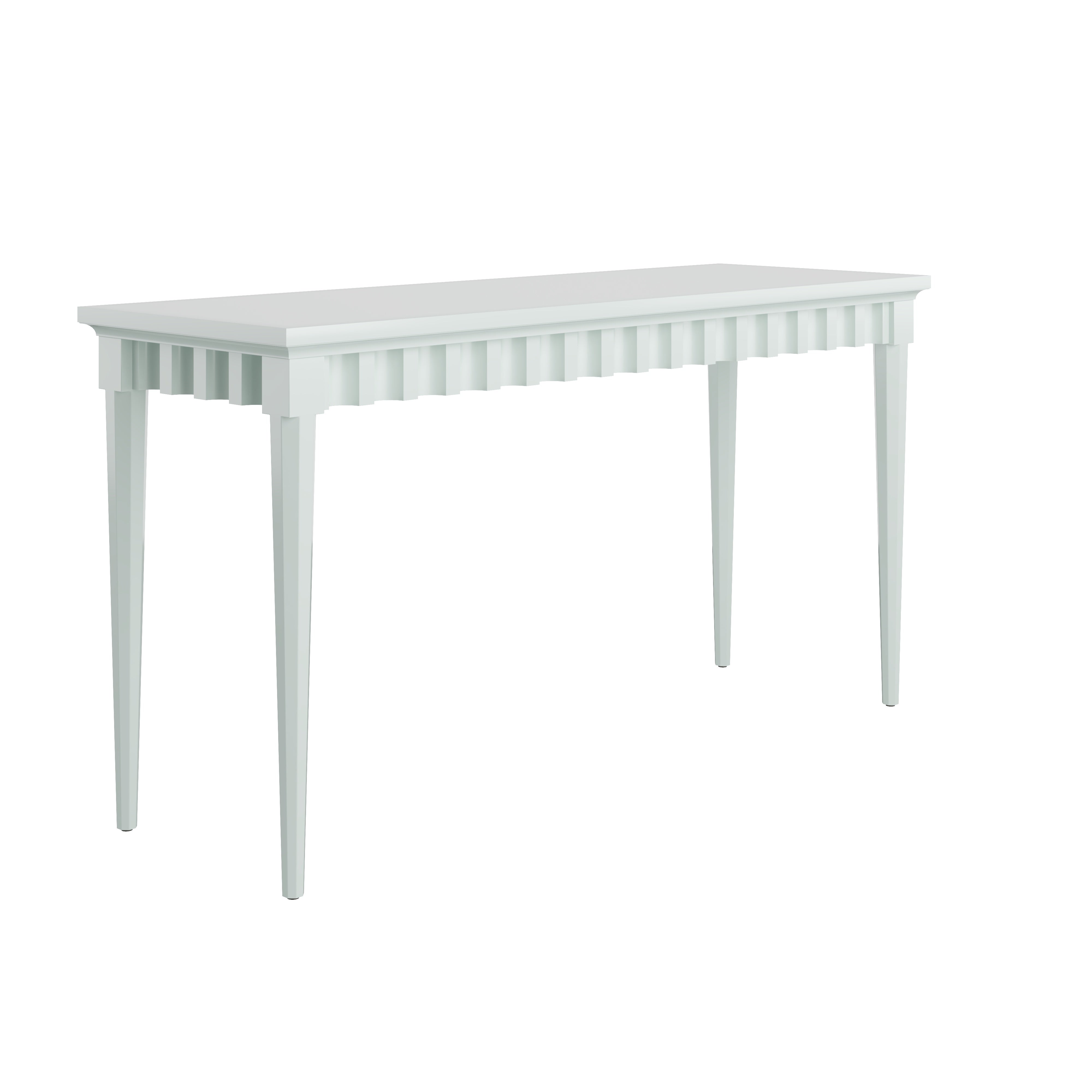Handmade Custom Painted Scalloped Console Table - Farmhouse Entryway Decor, Hallway Accent Furniture for Home & Office Decorating