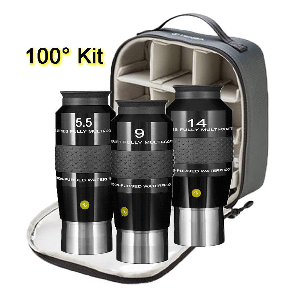 Explore Scientific 100 Degree Ultra-Wide Angle Eyepiece Kit with Carrying Case - EPWP100 KIT for Astronomy Observation and Stargazing