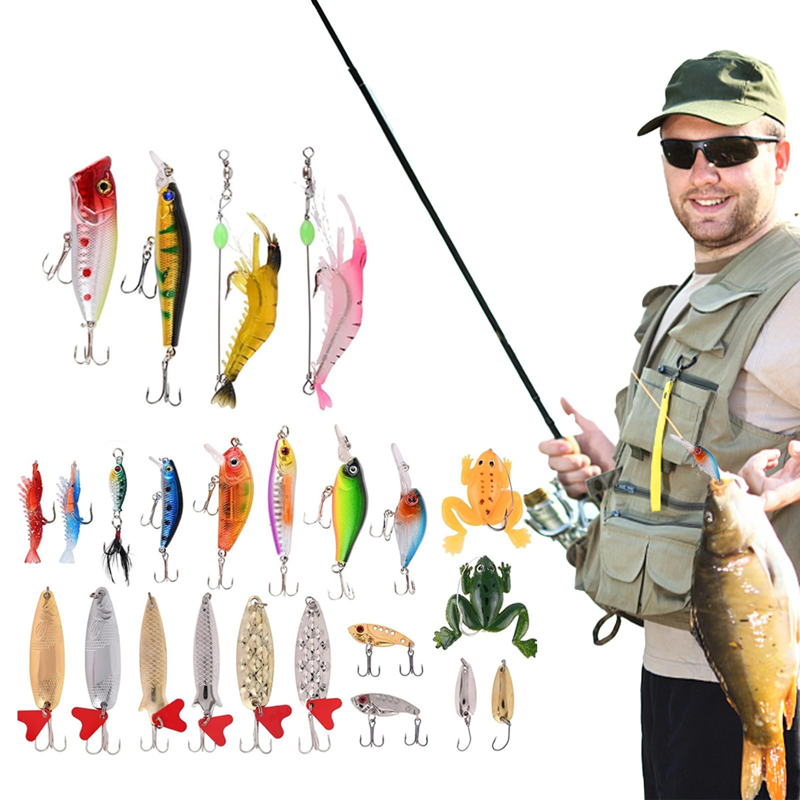**24-Day Fishing Lure Advent Calendar – Christmas Countdown Gift for Anglers, Men, Teen Boys | Perfect for Holiday Stocking Stuffers, Secret Santa & Fishing Enthusiasts**