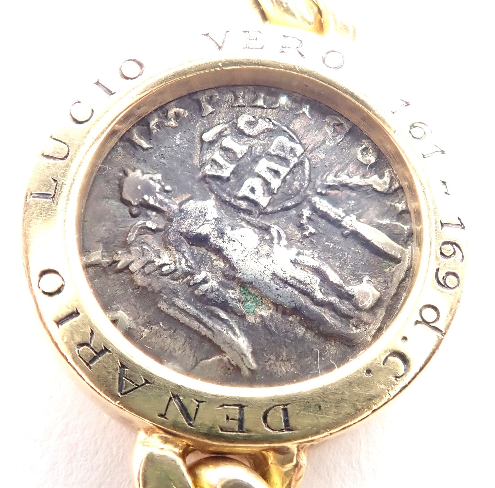 Vintage Bvlgari Bulgari 18k Yellow Gold 7 Antique Coin Monete Link Necklace - Luxury Italian Jewelry for Women, Perfect for Parties & Special Occasions