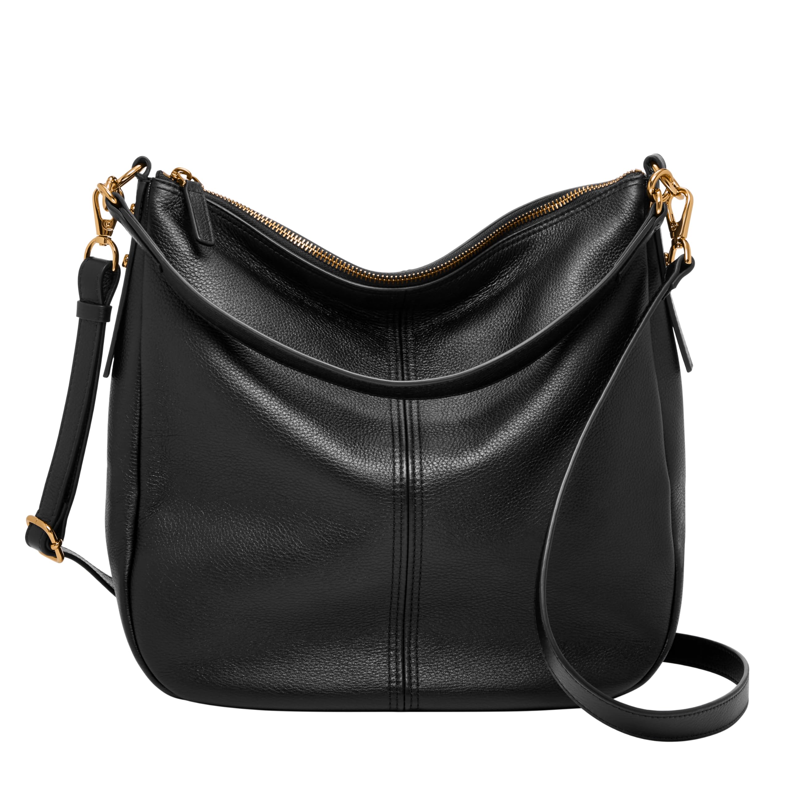 Fossil Women's Jolie Leather Hobo Purse Handbag - Stylish Crossbody Shoulder Bag for Everyday Use, Work & Travel | Black (ZB1434001)