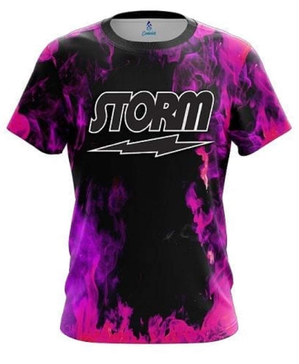 Storm Pink Flame Bowling Jersey - Breathable & Stylish Performance Shirt for Men & Women - Perfect for League Play, Tournaments & Casual Bowling Nights