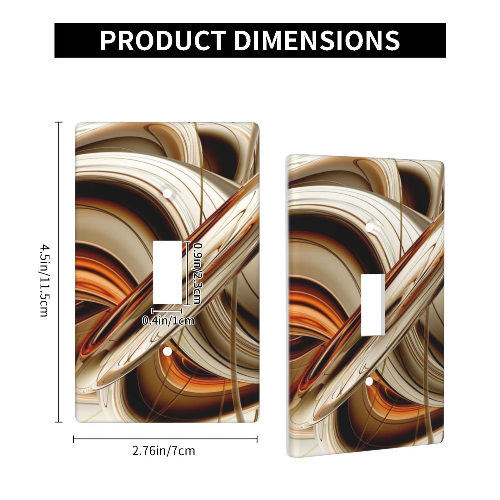 Orange Abstract Light Switch Cover - Decorative Single Toggle Wall Plate, 1 Gang Faceplate (4.50 x 2.76 Inch) - Perfect for Living Room, Bedroom & Office Decor