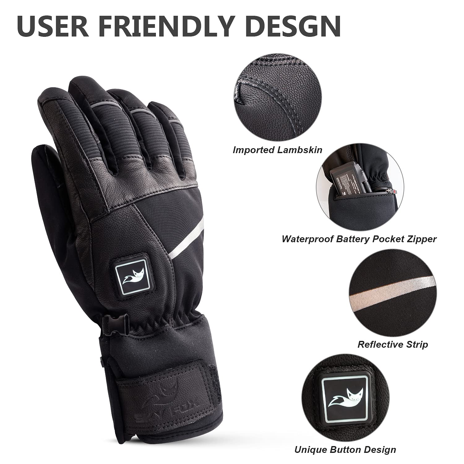Rechargeable 7.4V Electric Heated Gloves for Skiing, Riding, Hiking & Motorcycling - Touchscreen Winter Hand Warmers | Perfect for Cold Weather Outdoor Activities & Winter Sports
