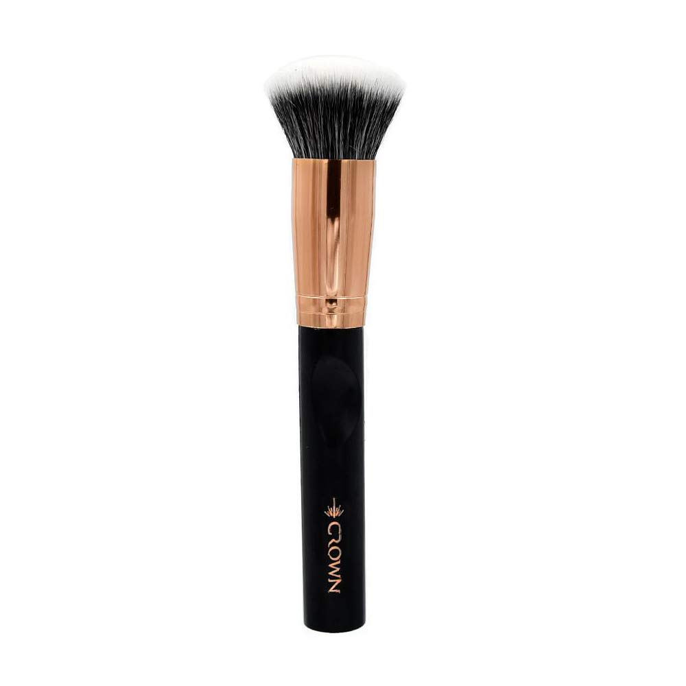 Crown Pro Deluxe Round Buffer Brush - Professional Makeup Brush for Blending & Buffing - Perfect for Foundation, Powder & Cream Application - Salon Quality Vegan Makeup Tools for Flawless Finish
