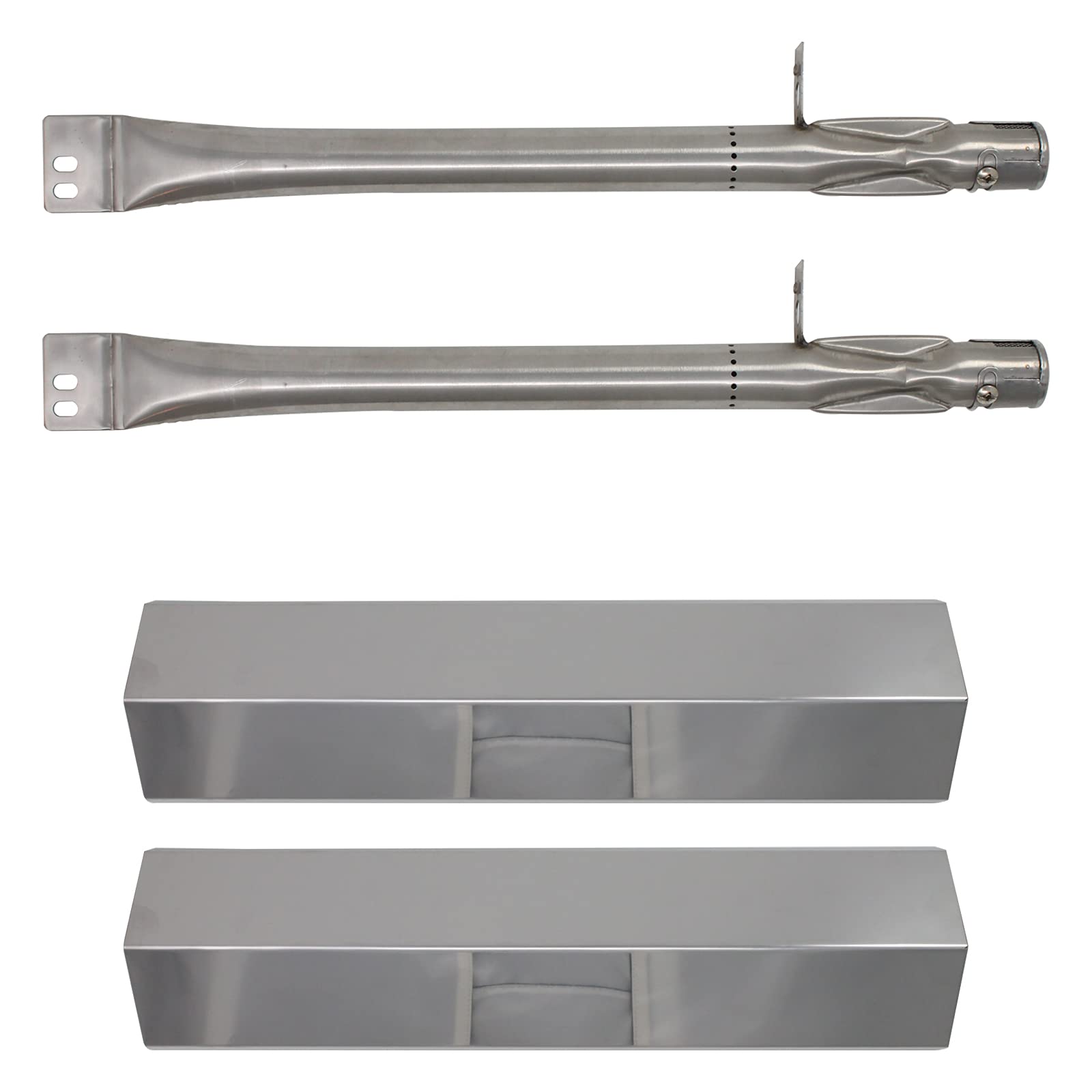 2-Pack Stainless Steel BBQ Gas Grill Tube Burner & Heat Shield Plate Replacement Parts - Compatible with Browning GR2061307-BN-00 Grill, Perfect for Outdoor Cooking, Camping & Backyard Barbecues