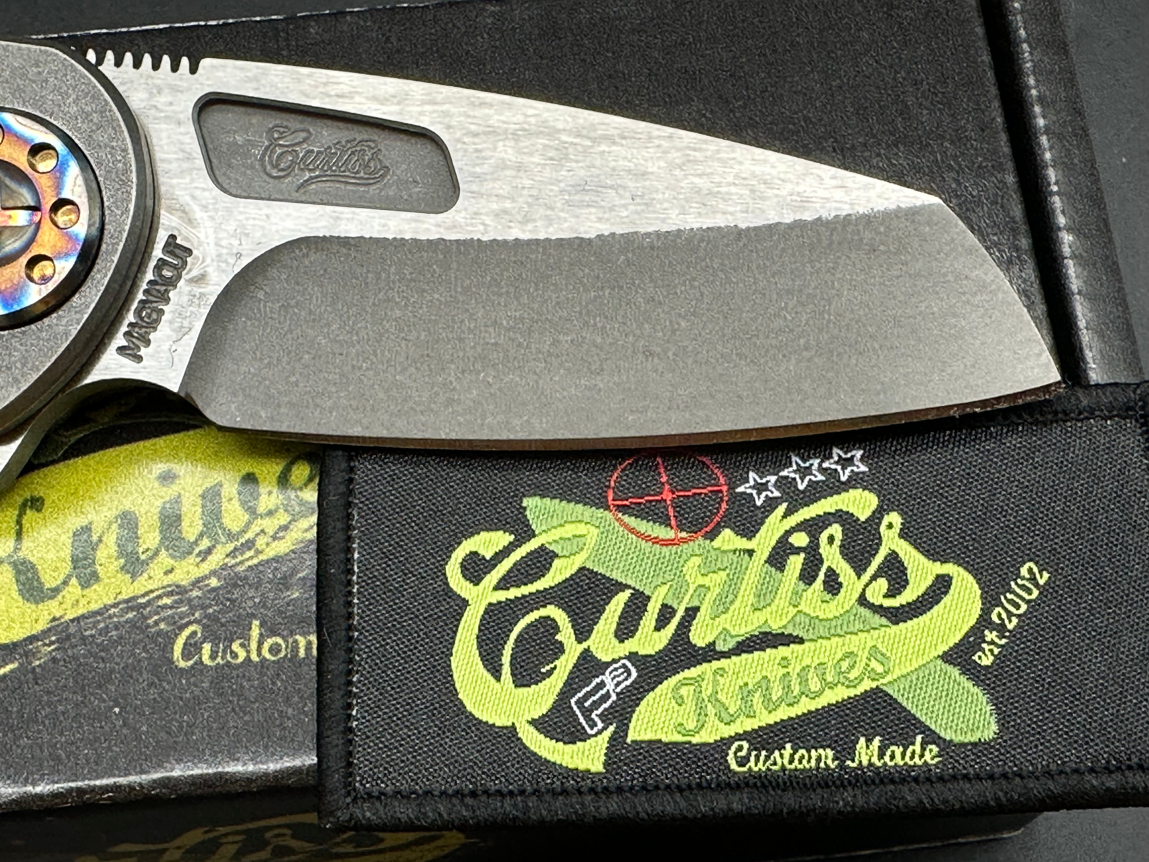 Curtiss F3 Medium Wharny Flipper Knife - MagnaCut Blade, Titanium Handle with Polished Bronzed Hardware - Perfect for EDC, Outdoor Adventures & Tactical Use