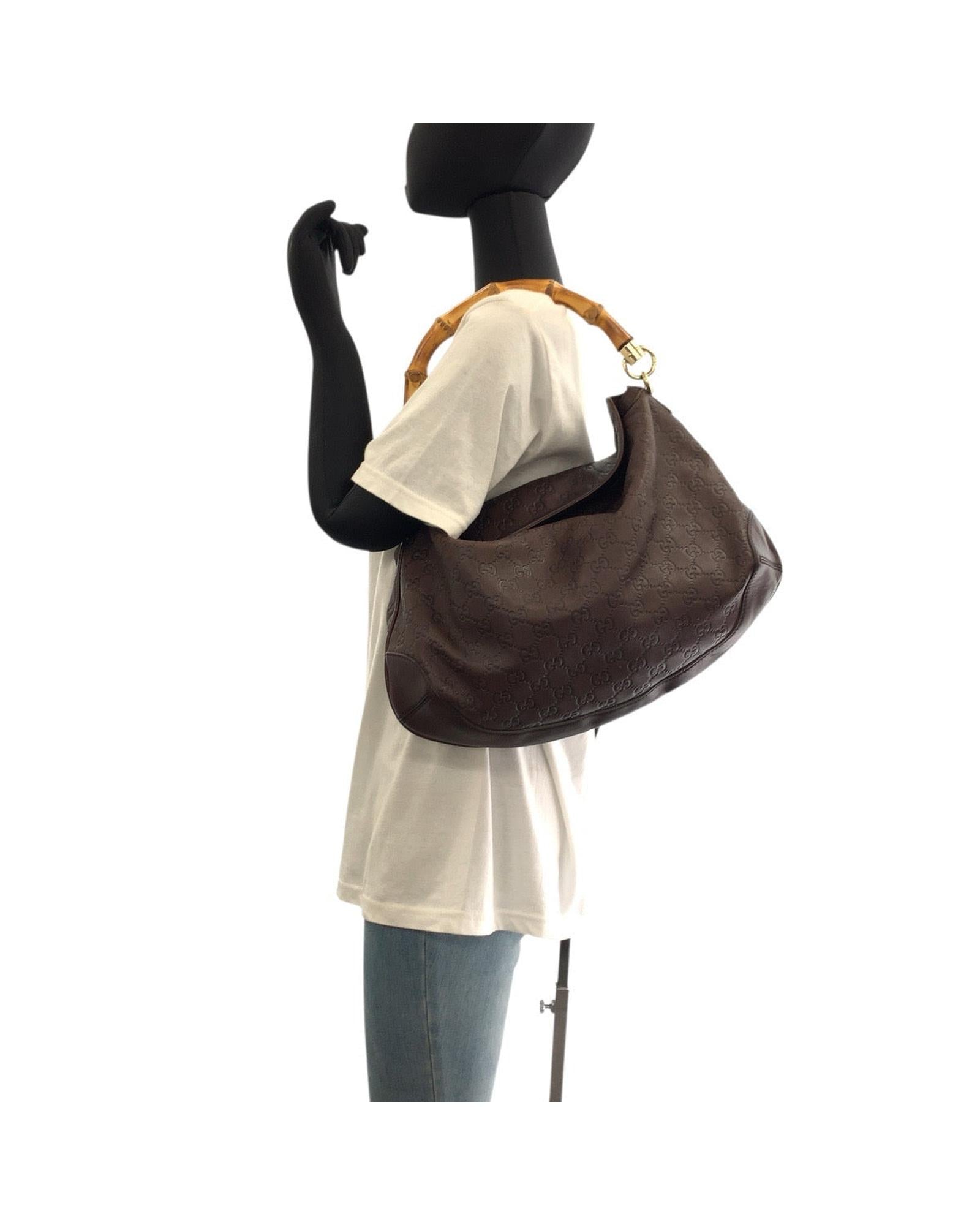 Stylish Bamboo Handle Leather Hobo Bag for Women - Fashionable Crossbody Shoulder Bag - Perfect for Work, Travel & Everyday Use