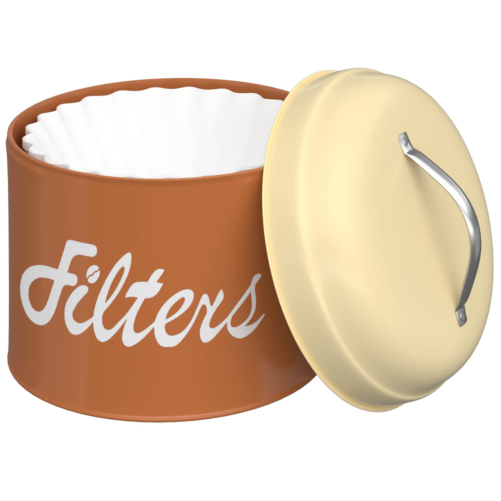 APOIMNA Coffee Filter Holder - Round Basket Coffee Filter Storage Container for Counter - Compatible with Bunn & Melitta Filters - Perfect for Coffee Bar Stations, Home Kitchens & Cafe Decor