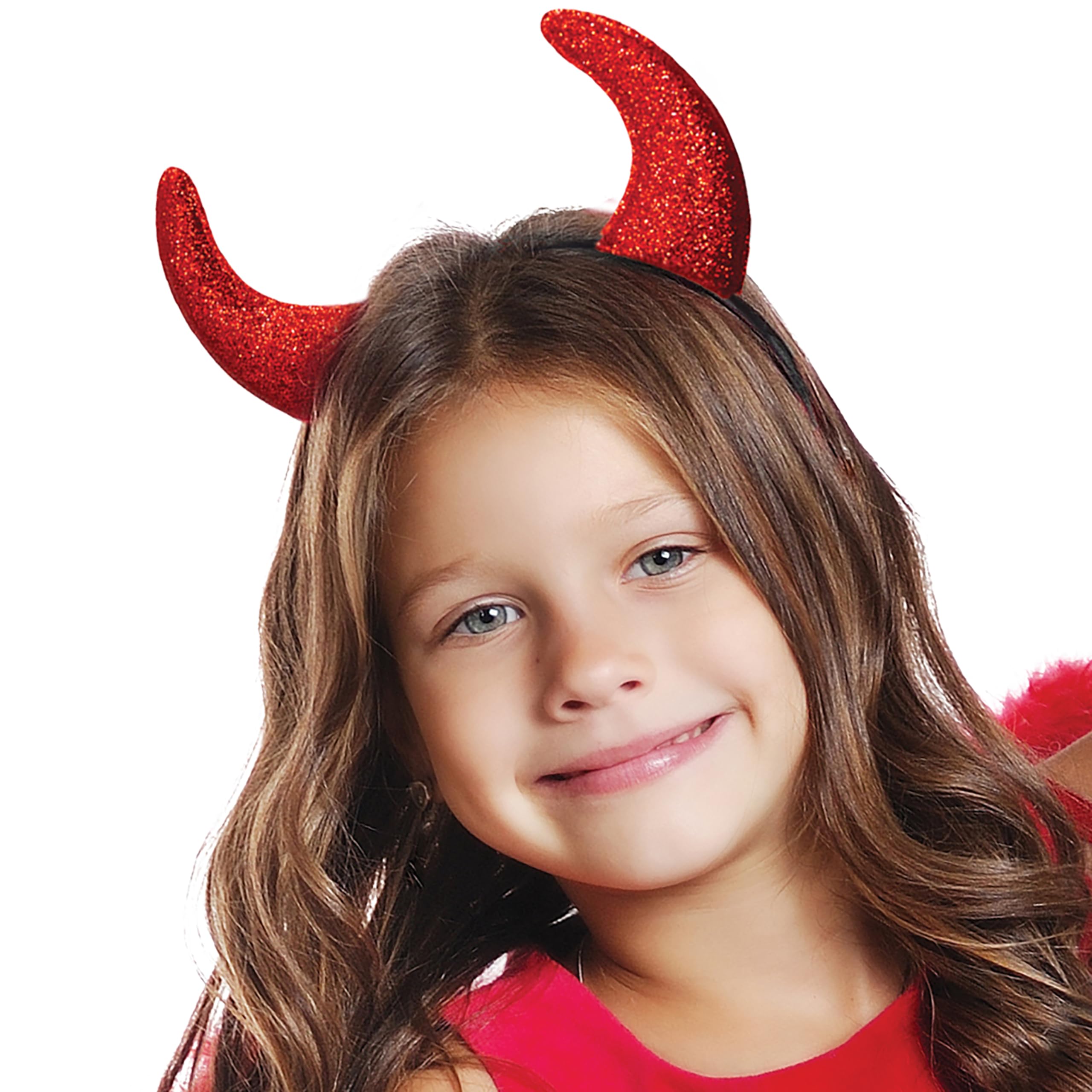 Red Glitter Devil Horns Headband for Women - Halloween Costume Accessories, Demon Horns Cosplay, Devil Outfit Party Supplies | Perfect for Halloween Parties, Cosplay Events & Themed Costume Nights
