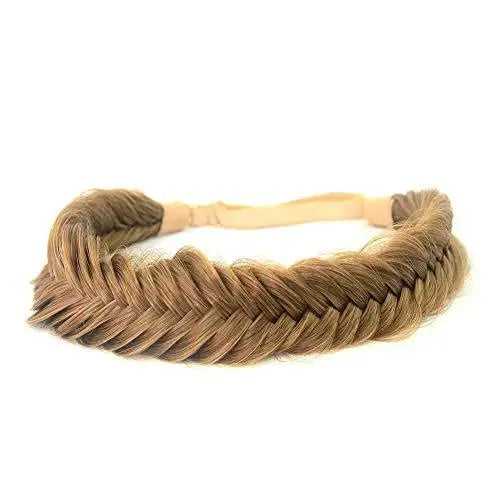 Elegant Fishtail Braided Headband - Stretchy Elastic Hair Accessory for Women & Girls - Perfect for Weddings, Parties, and Everyday Wear