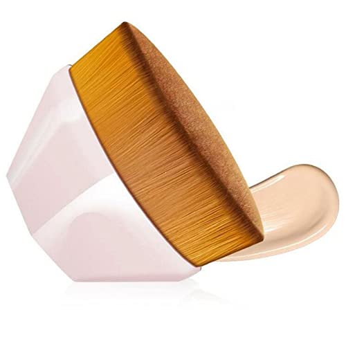 Flawless Mama Flat Top Kabuki Foundation Makeup Brush Set with Cleaning Pad - Pink | Professional Liquid & Powder Foundation Applicator | Perfect for Daily Makeup & Airbrush Finish