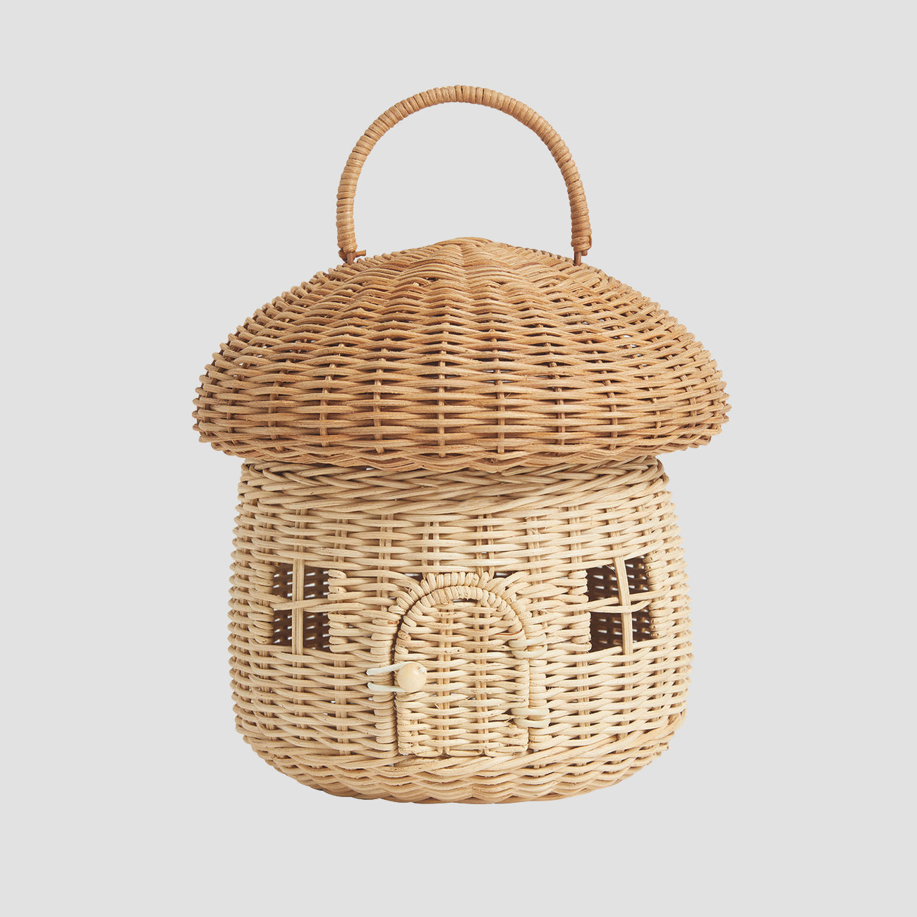 Organic Oatmeal Mushroom Basket - Eco-Friendly Handwoven Storage for Kitchen, Bathroom & Nursery - Perfect for Fruits, Vegetables & Home Decor