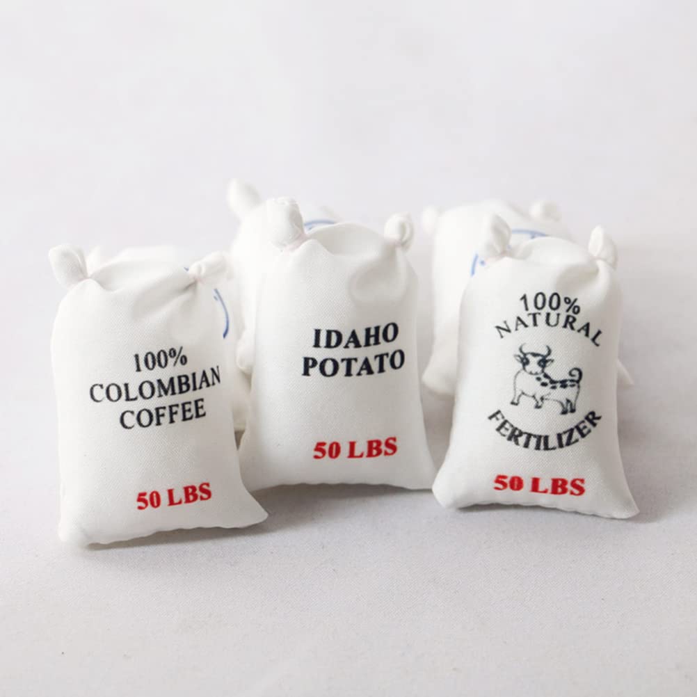 LUOZZY 12Pcs Miniature Flour Bags - 1:12 Scale Dollhouse Kitchen Accessories, Sugar & Salt Bags for Baking & Cooking Scenes - Perfect for Dollhouse, Diorama & Model Train Displays