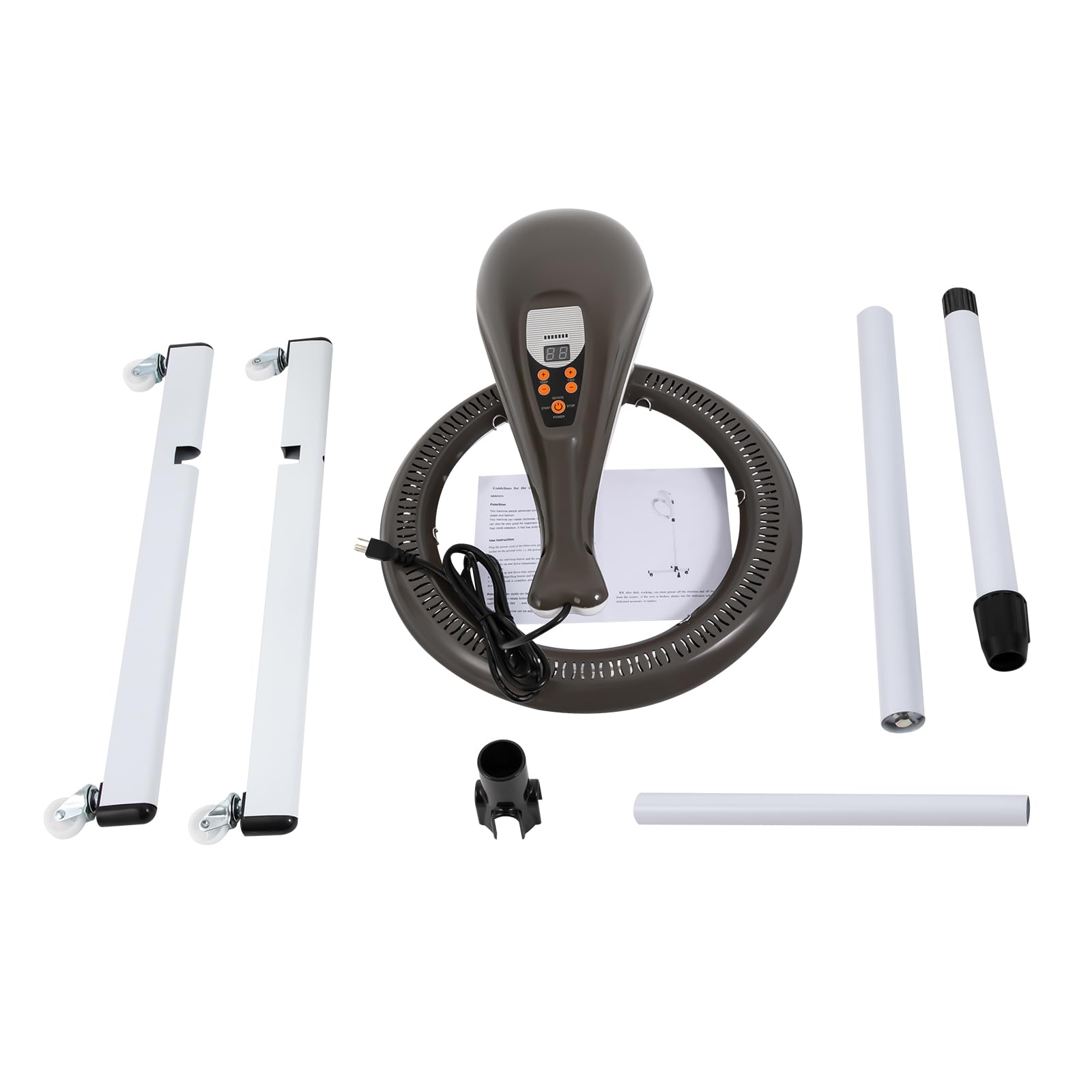 Professional Hair Dryer Accelerator with Rolling Base - 6 Speed & Heat Settings for Salon & Home Use - Ionic Conditioning & Perm Styling Tool (White) - Perfect for Blowouts, Curling & Hair Treatments