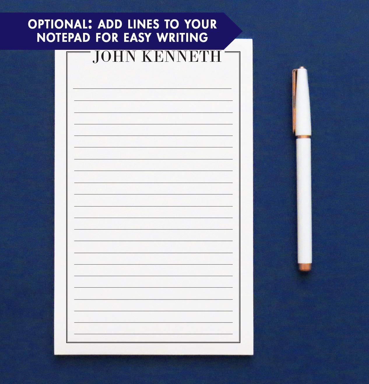 Personalized Notepad Set for Men - Professional & Simple Writing Pad, 5.5x8.5 Inches, 50 Sheets - Perfect for Office, Journaling & Gift Giving
