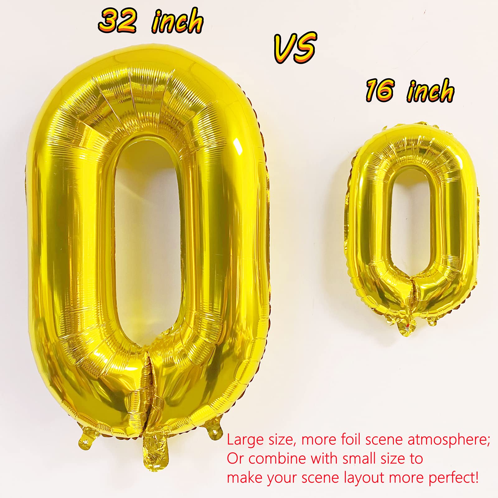 32 Pcs 32 Inch Foil Chain Balloons - Jumbo 80s 90s Party Decorations, Giant Gold Balloon Chains for Birthday, Graduation, New Year & Retro Themed Parties
