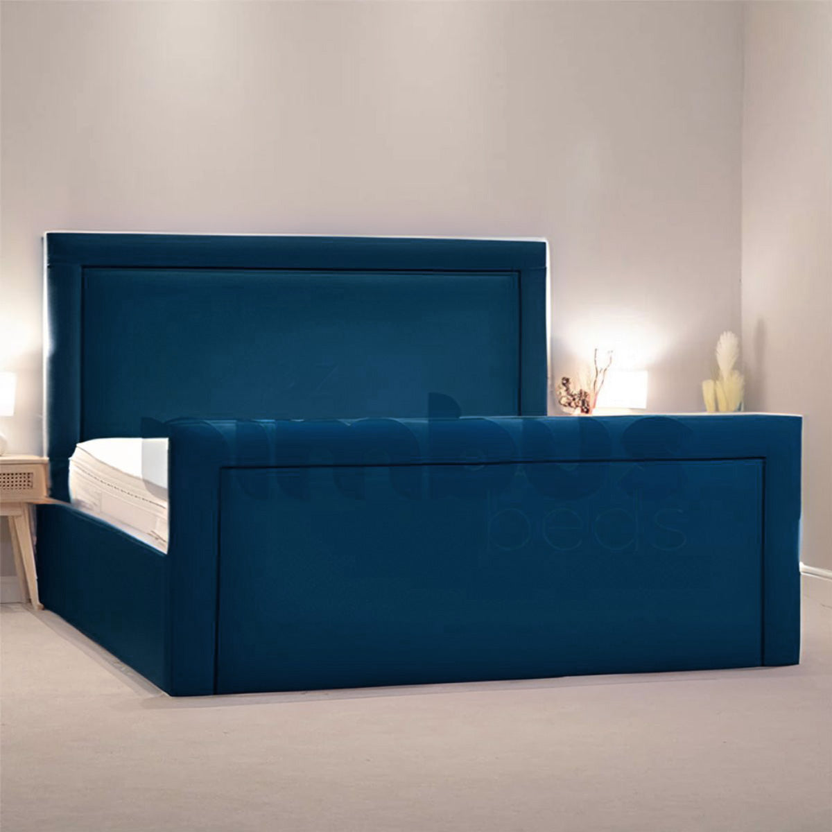 Charlie Bed Frame - Queen Size Wooden Platform Bed with Headboard - Modern & Sturdy Design for Bedroom, Guest Room, or Dorm