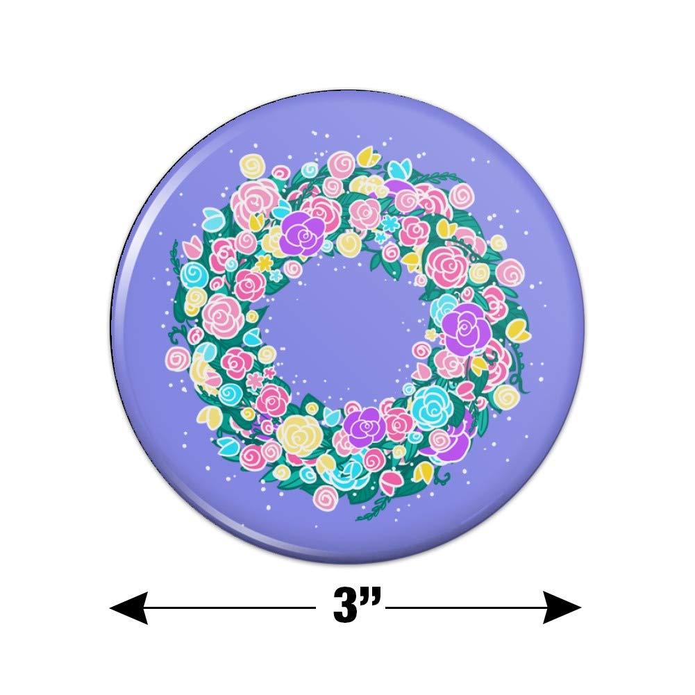 Spring Floral Wreath Refrigerator Magnets - Decorative Kitchen Fridge Locker Button Magnets for Home & Office Decor