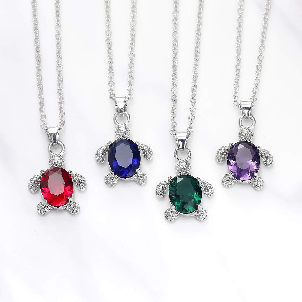 MYANAIL Crystal Turtle Pendant Necklace & Earrings Set for Women - Cute Animal Sea Turtle Jewelry, Clavicle Chain with Drop Earrings - Perfect for Beach Vacations, Summer Outfits & Gift Giving