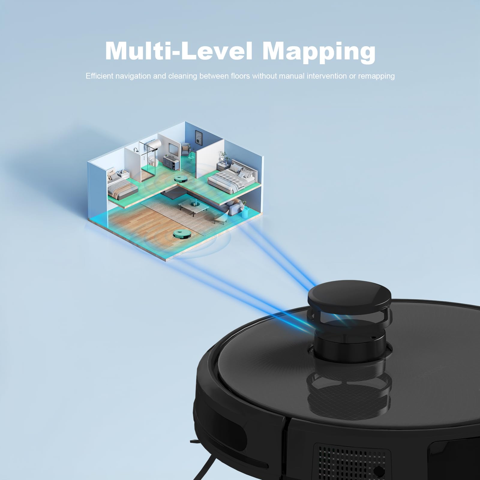 TECBOT S3 PRO Robot Vacuum and Mop Combo with LiDAR Navigation - 4000Pa Strong Suction, 150min Runtime, Auto Recharge - WiFi/App/Alexa Control - Perfect for Hard Floors & Pet Hair (Black) - Ideal for Home Cleaning & Pet Owners