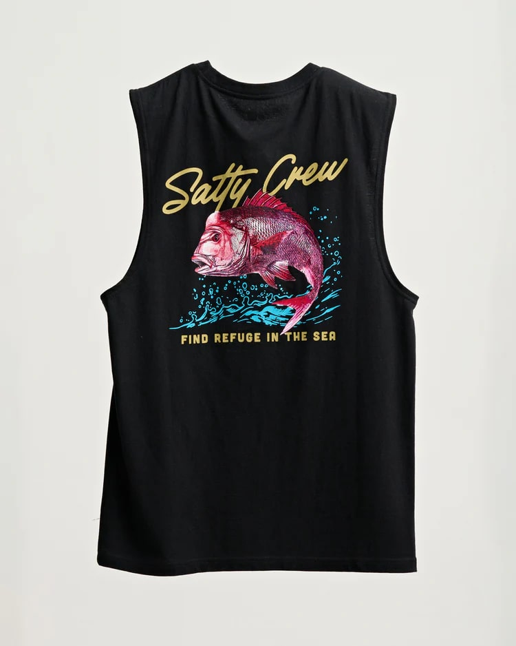 Salty Crew Snapper Muscle Tank for Men - Breathable Quick-Dry Fishing Shirt - Perfect for Summer, Beach, and Outdoor Activities