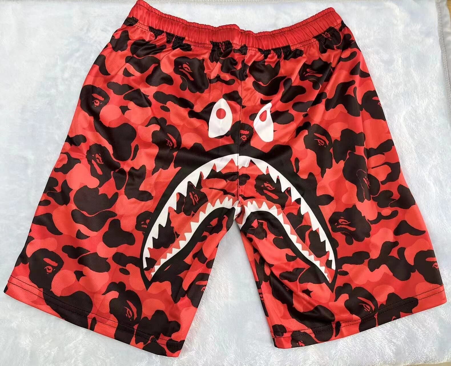 Shark Camo Unisex Quick-Dry Sports Shorts - Lightweight Casual Beach Swim Shorts for Men & Women | Perfect for Swimming, Surfing, Gym & Outdoor Activities