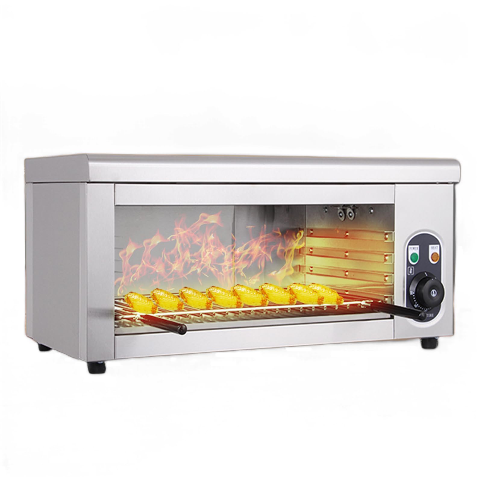 1500W Commercial Cheese Melter Machine 110V Countertop Grill - Electric Cheese Broiler & Burner for Steaks, Fish, Chicken Wings - Perfect for Restaurants, Food Trucks & Home BBQ Parties (Wall Mountable)