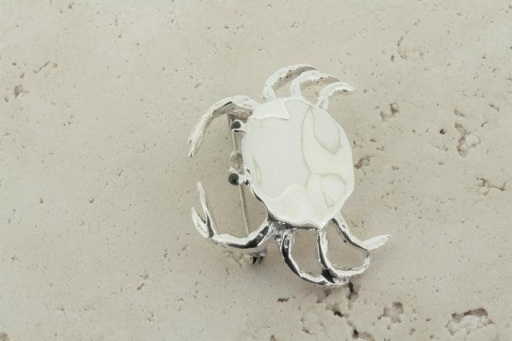 Elegant Sterling Silver Crab Brooch - Perfect for Women's Fashion Accessories, Gift for Her, Beach & Summer Outfits