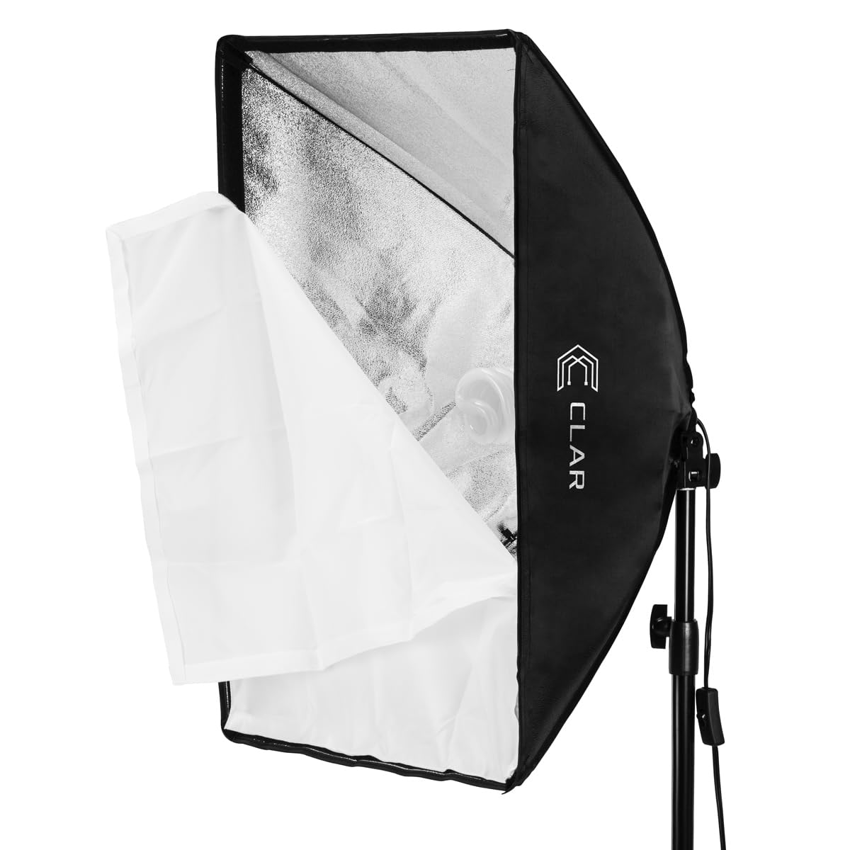 CLAR 2-Light SoftBox Photography Lighting Kit with 5500K Fluorescent Bulbs, Adjustable Stands & Carrying Case - Professional Continuous Cool Lighting for Studio, Portrait, YouTube & Video Production