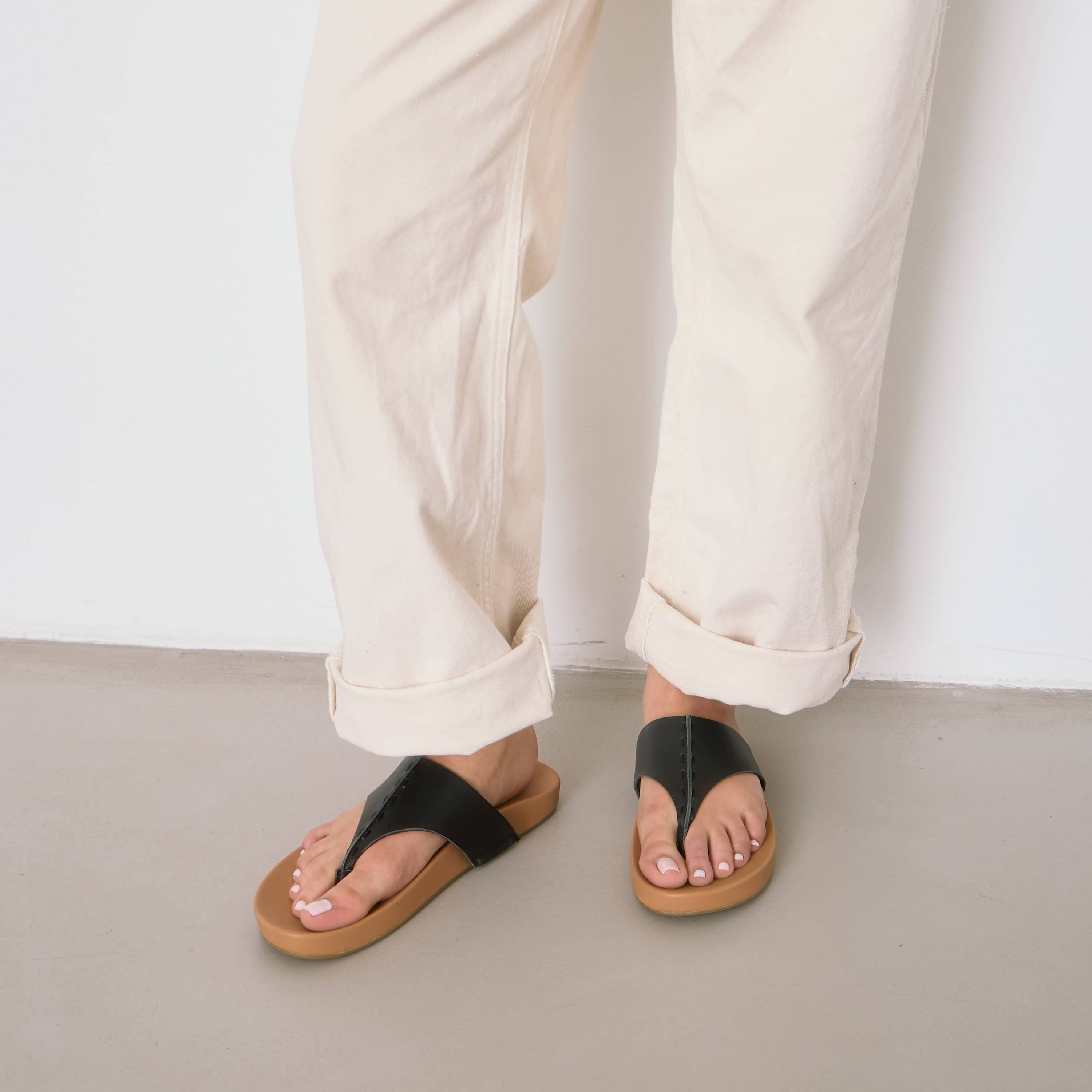 Everly Sandal - Genuine Leather Women's Sandals in Black | Comfortable & Stylish for Summer, Beach, and Casual Outings