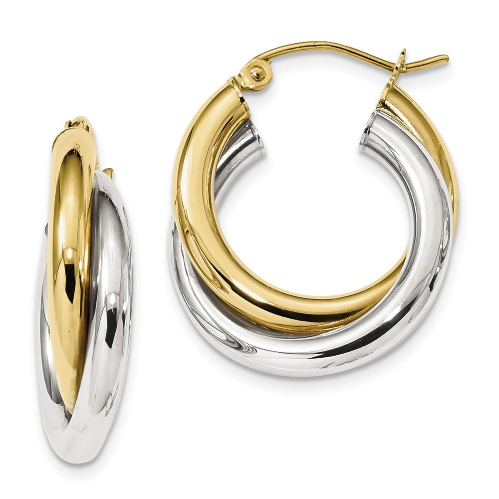 10K Gold Plated Sterling Silver Double Tube Hoop Earrings for Women - Elegant Polished Hoops for Everyday Wear, Parties & Gifts