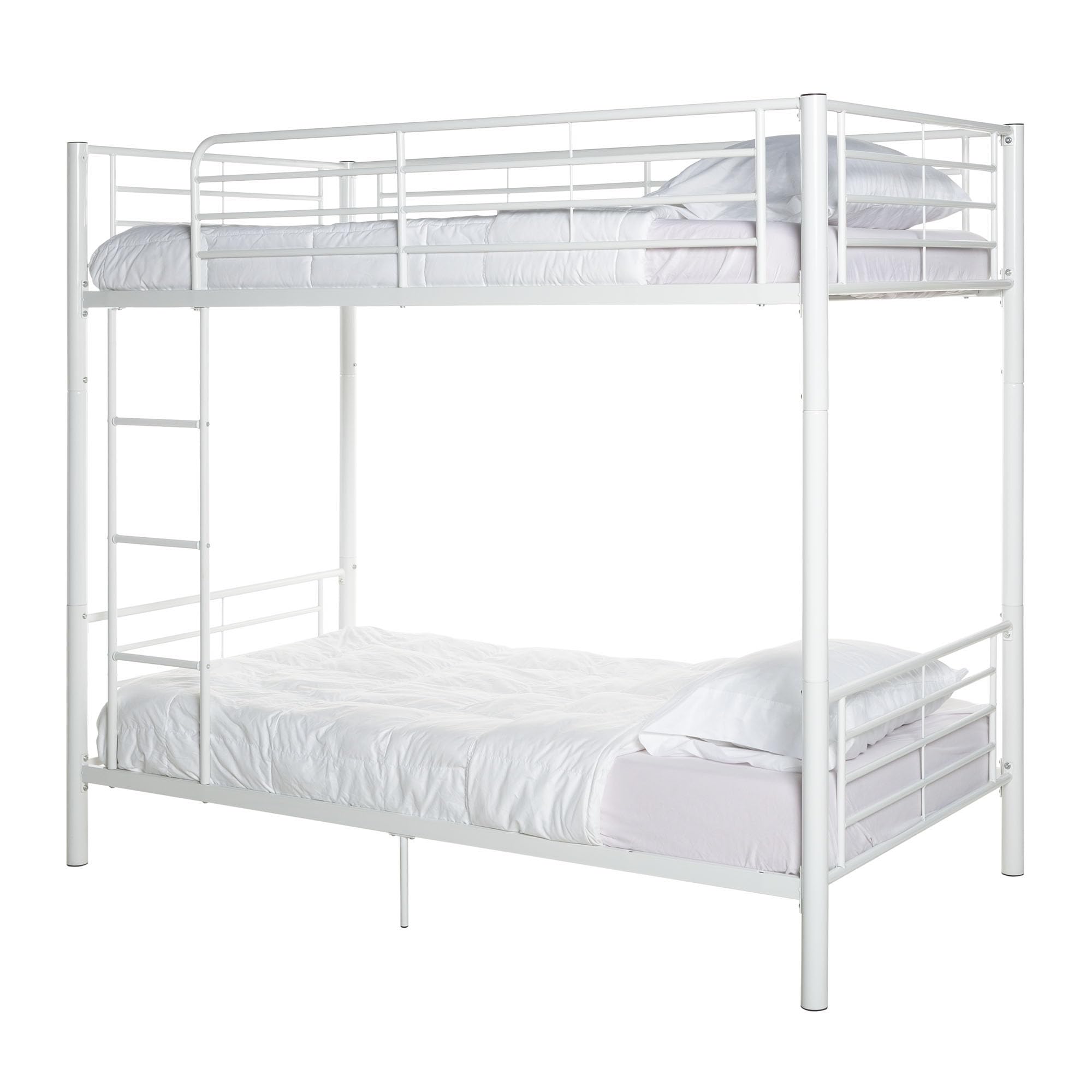 Walker Edison Elodie Urban Industrial Twin over Twin Metal Bunk Bed - Sturdy White Metal Frame for Kids & Teens - Perfect for Small Bedrooms, Dorms & Guest Rooms