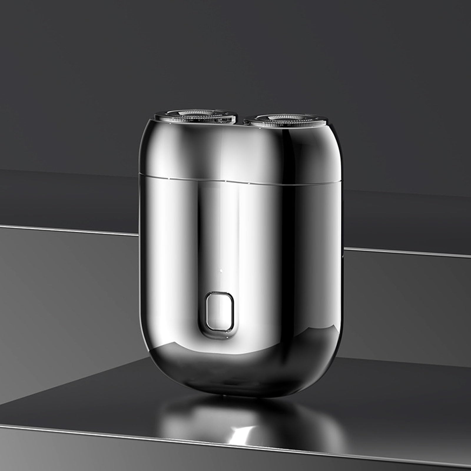 Jacooba Mini Dual-Head Electric Shaver - Portable Waterproof Travel Shaver with Double-Ring Magnetic Cutter for Men - Silver | Perfect for Home, Travel & Gym Use
