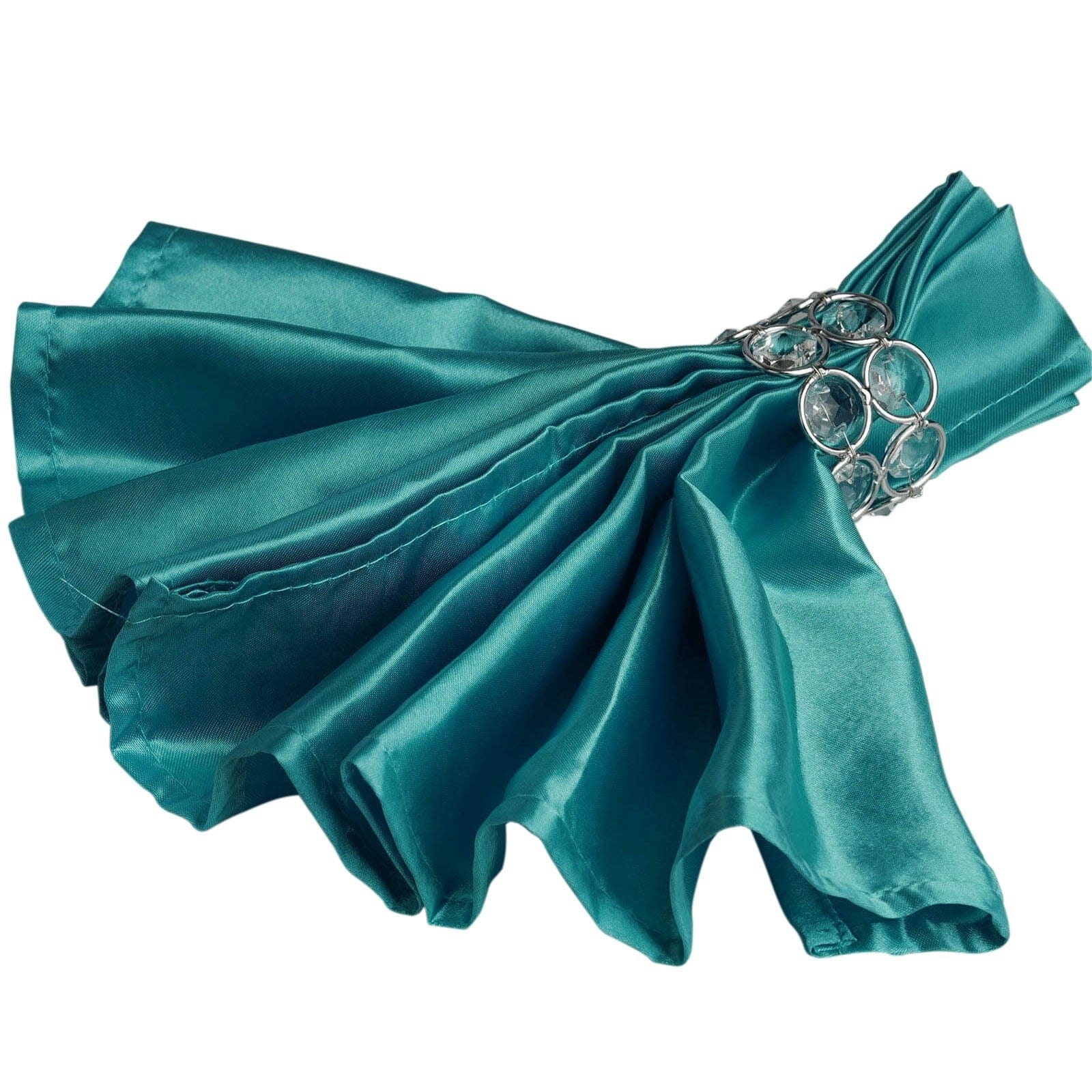 5 Pack 20x20 Inch Premium Satin Dinner Napkins - Elegant Formal Dining, Wedding, Party & Holiday Table Setting Accessories