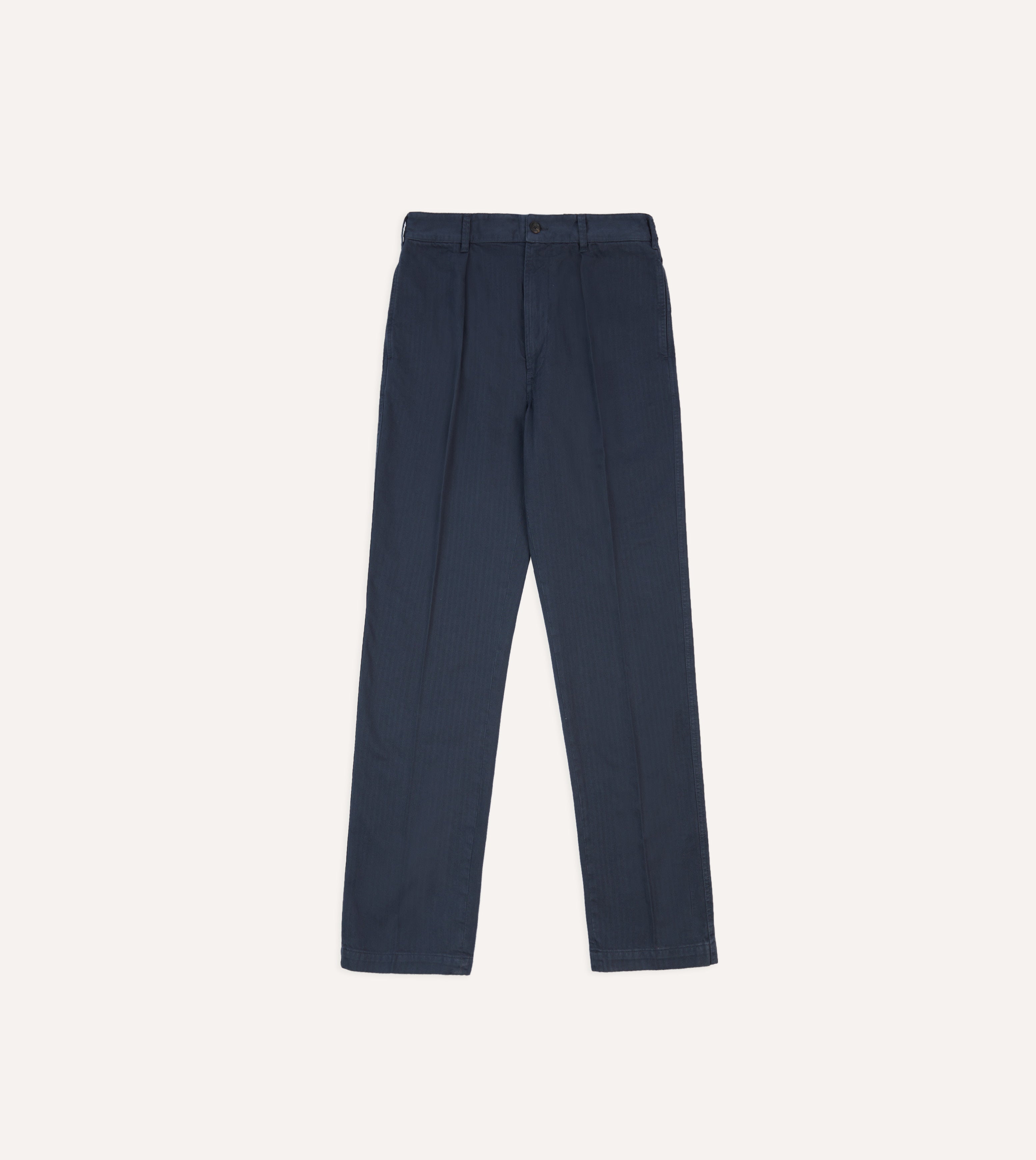 Men's Navy Herringbone Cotton Casual Pants for Gaming & Lounge - Comfortable Stretch Trousers for PC Gaming, Esports & Relaxing at Home