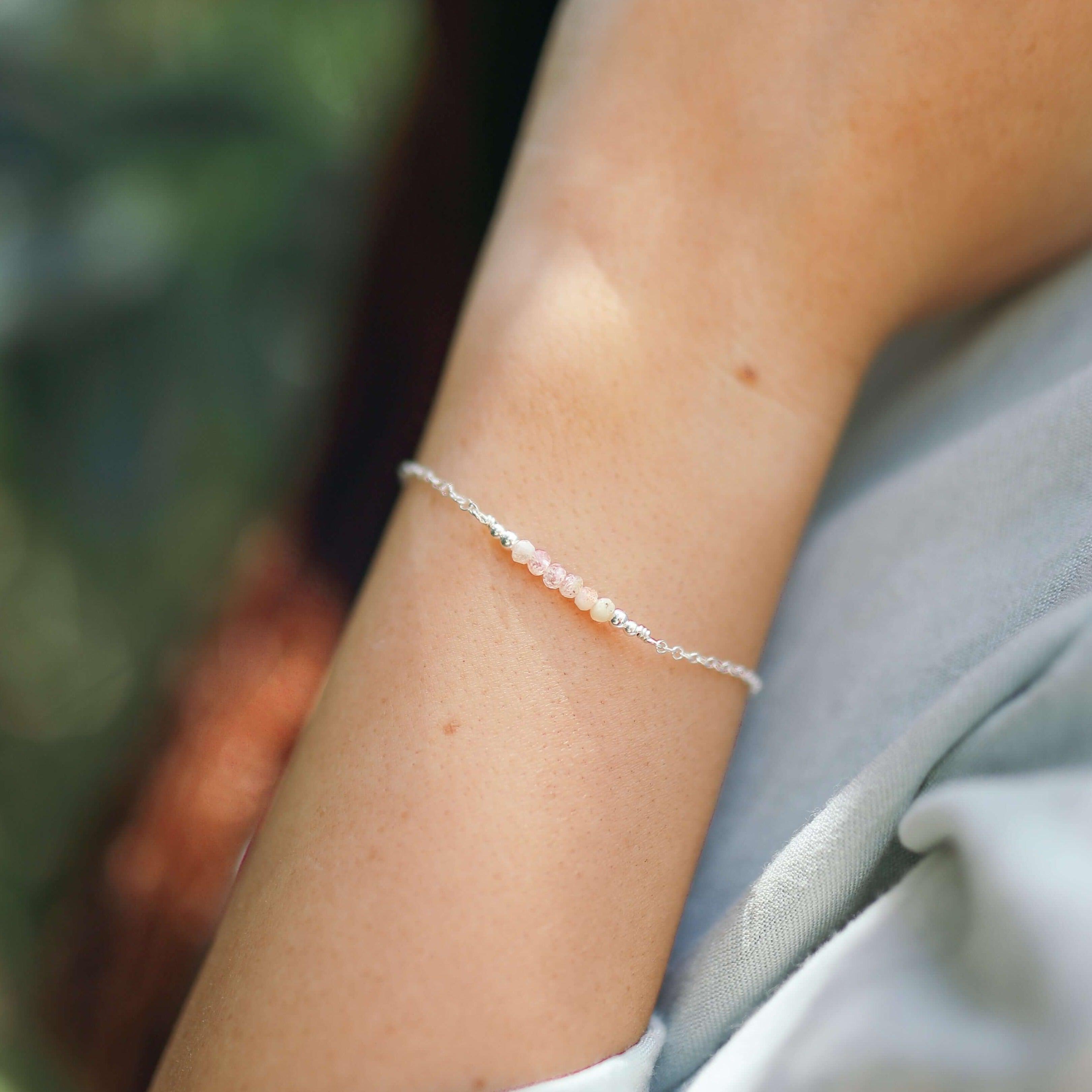 Sparkling Orange Sunstone Faceted Bead Bar Bracelet for Women - Natural Gemstone Jewelry for Healing, Energy & Fashion - Perfect for Yoga, Meditation & Boho Style Outfits