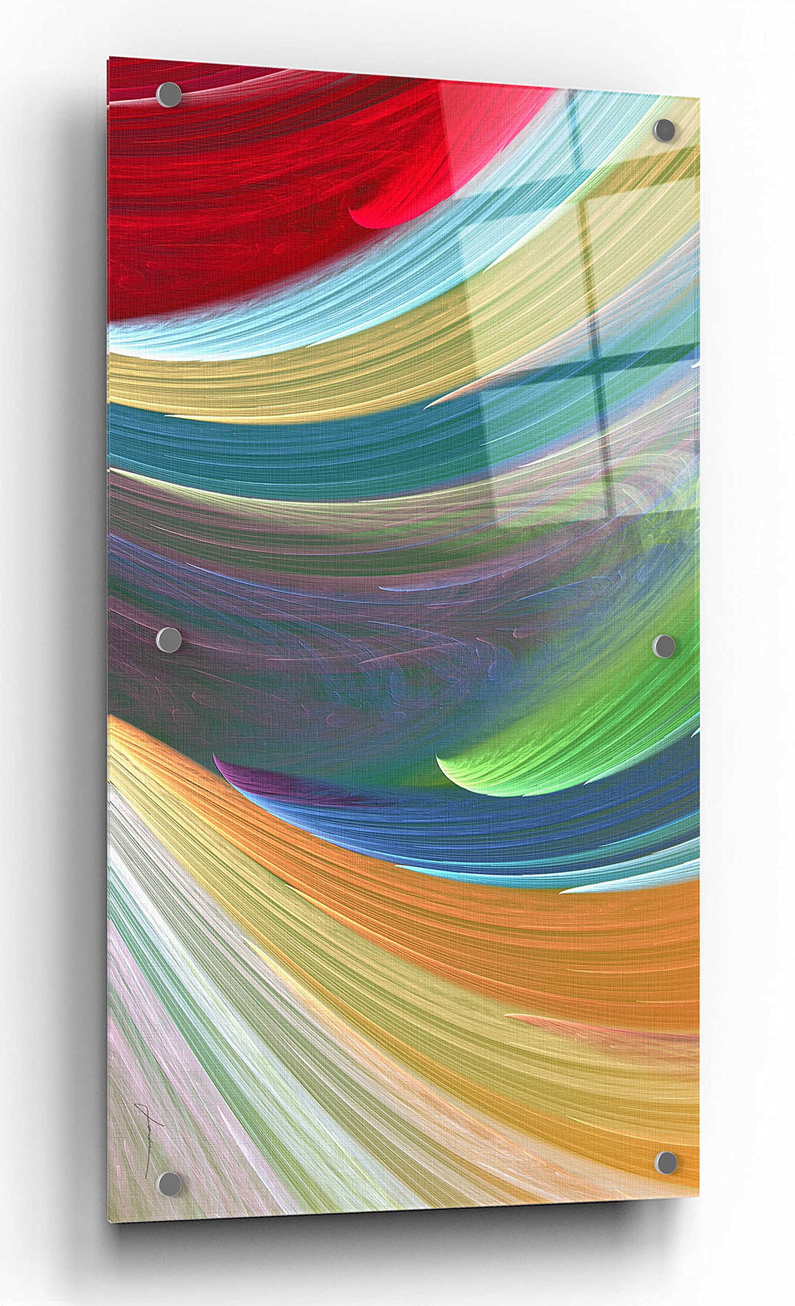 Epic Art 'Wind Waves III' by James Burghardt - Modern Acrylic Glass Wall Decor 24x48 Inches - Perfect for Living Room, Bedroom & Office Spaces