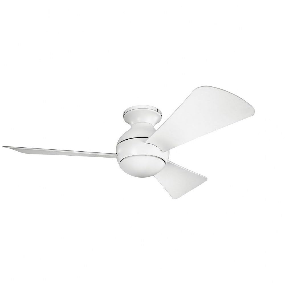 Kichler 44 Inch Sola Fan - Indoor/Outdoor Ceiling Fan with LED Light, Remote Control, Damp Rated for Patio, Bedroom, Living Room - Perfect for Home, Office, and Commercial Spaces