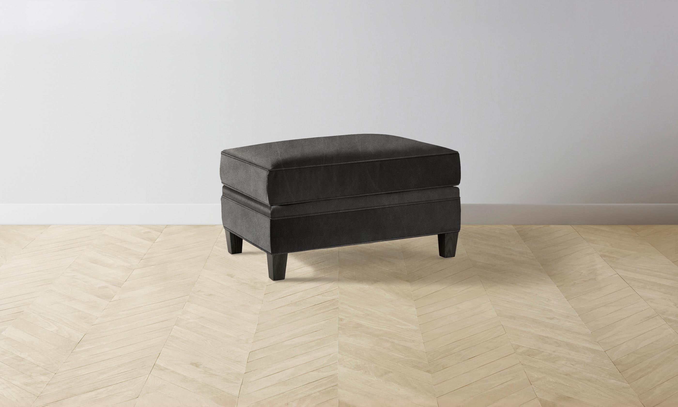 Premium Carmine Ottoman - Genuine Tuscan Leather Seal - Perfect for Living Room, Bedroom & Office Decor