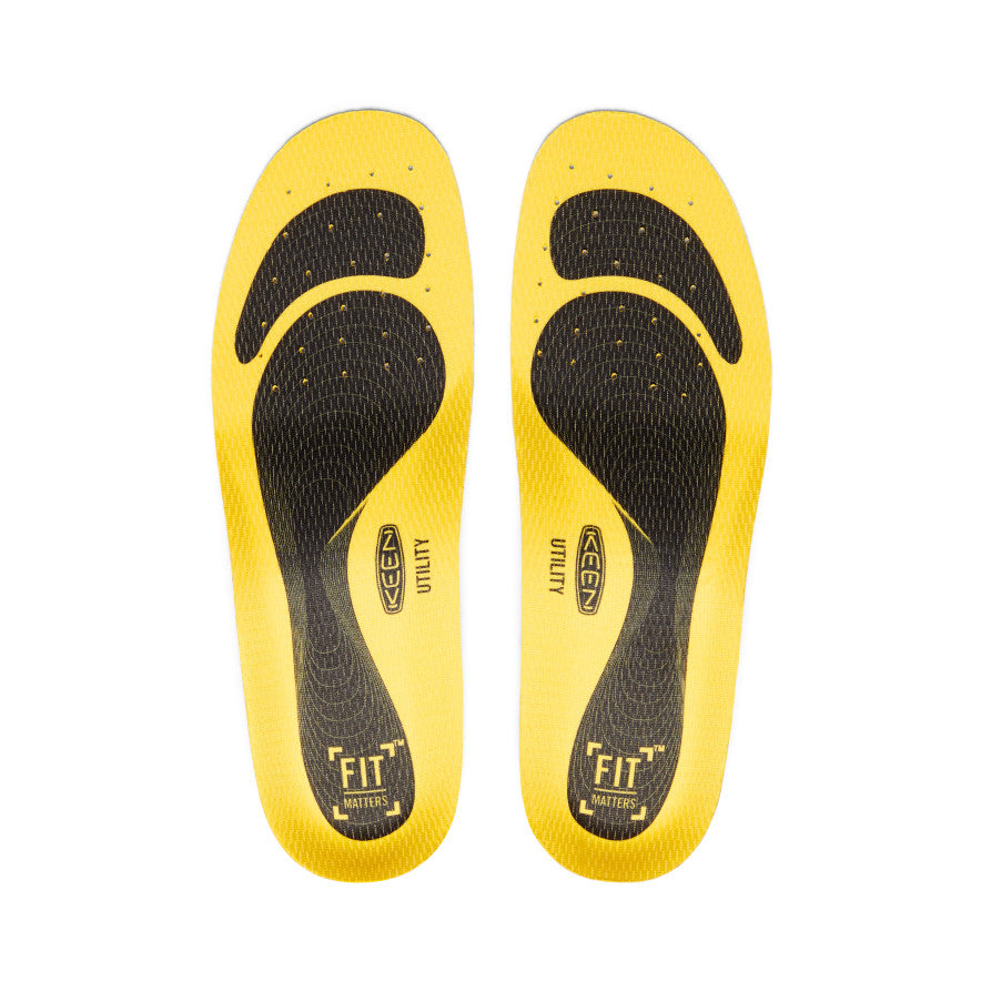 Men's Utility K 10 Replacement Insoles - Comfortable Shock Absorbing Arch Support for Work Boots & Hiking Shoes | Yellow | Perfect for Construction, Warehouse & Outdoor Activities