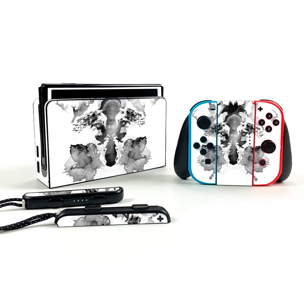 MightySkins Protective Vinyl Decal Wrap Cover for Nintendo Switch OLED - Rorschach Design | Durable, Customizable Skin | Easy to Apply & Remove | Made in USA | Perfect for Gaming, Travel & Personalization