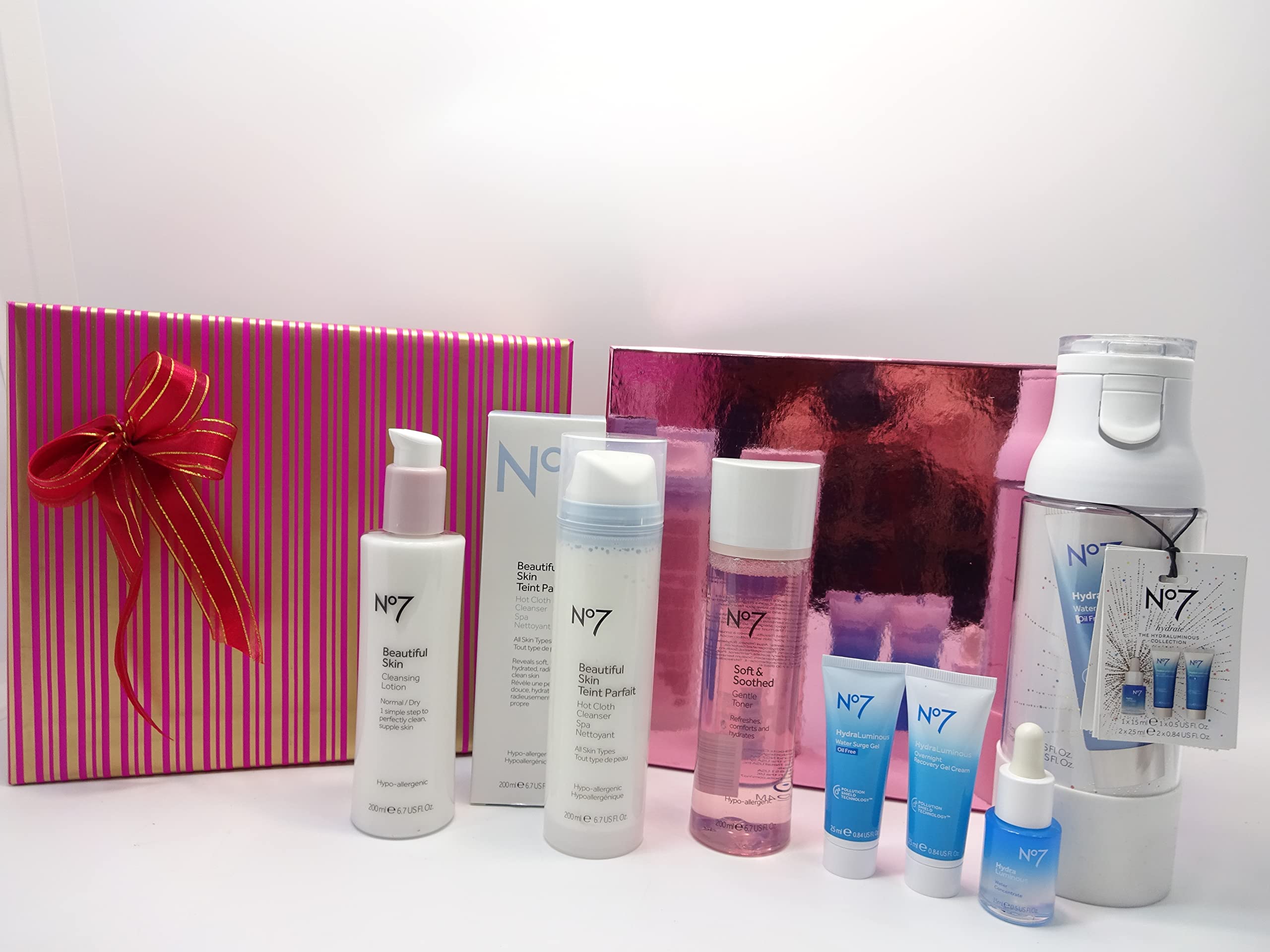 No7 Beauty Bundle Gift Set - Hydrating Skincare Kit with Cleanser & Toner for Glowing Skin | Perfect for Daily Skincare Routine & Travel Essentials