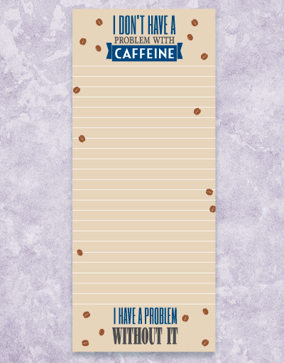 Caffeine Problem Shopping List Pads - 50 Sheets Notepad for Grocery Lists, To-Do Notes & Reminders - Perfect for Office, Home & Coffee Lovers