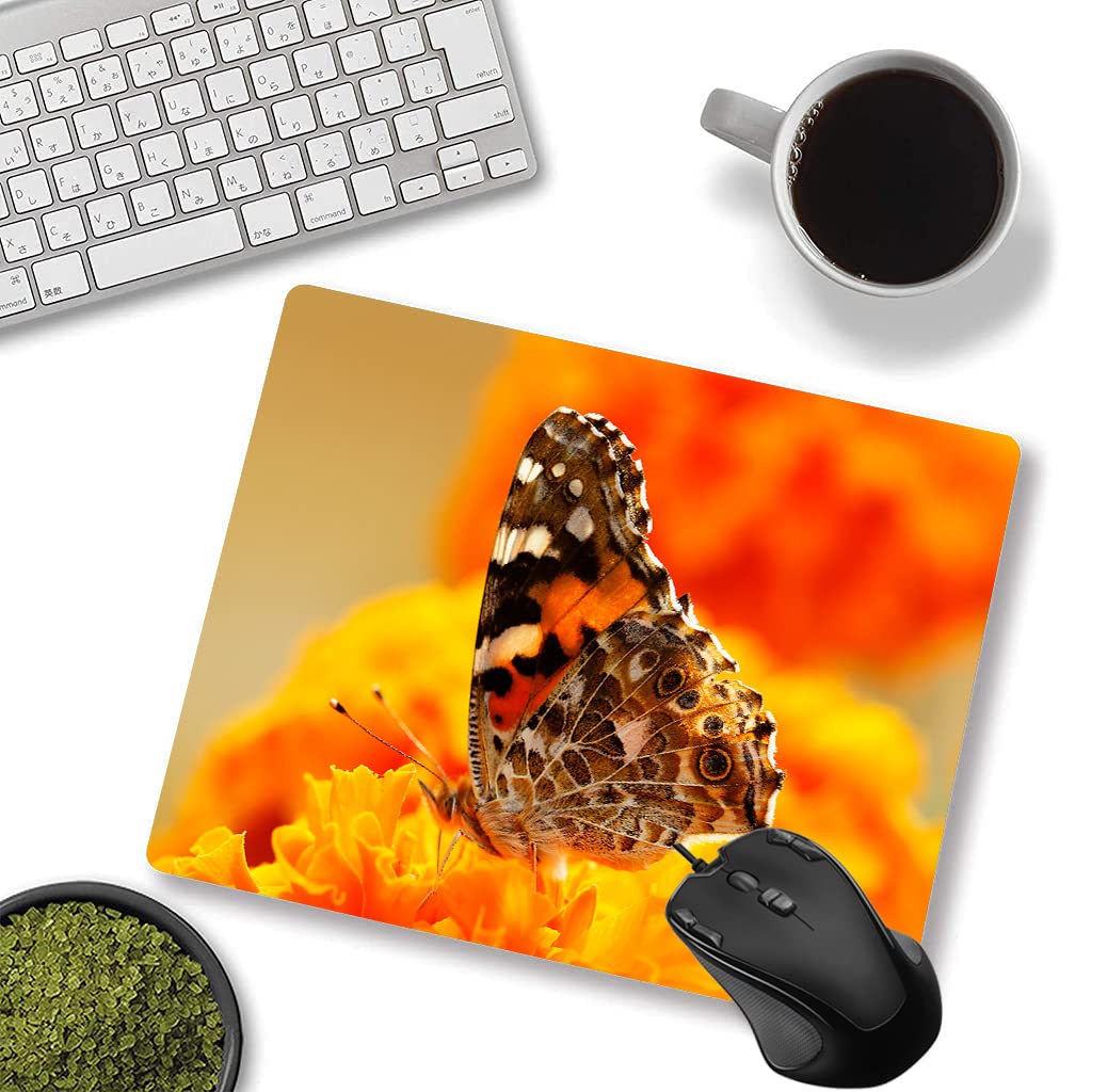 Custom Square Gaming Mouse Pad with Cute Unique Butterfly Design - Non-Slip Rubber Base for Women | Perfect for Office, Gaming & Home Workspace Decor