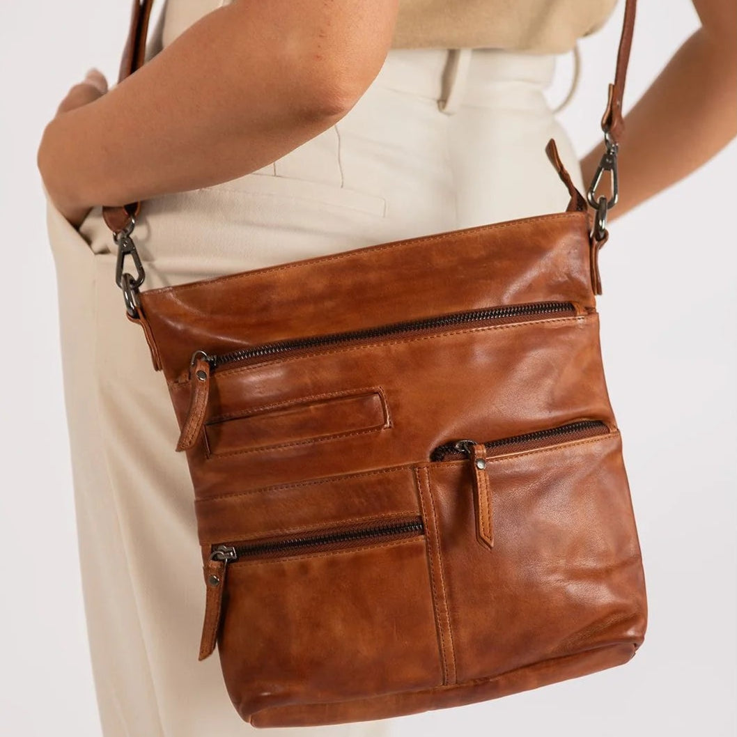 Premium Greenwood Leather Shoulder Bag for Women - Stylish & Durable Crossbody Purse - Perfect for Work, Travel & Everyday Use