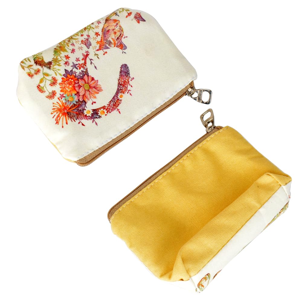 Cute Canvas Coin Purse for Women & Girls - Small Zippered Change Wallet Pouch - Perfect for Travel, Shopping, and Everyday Use