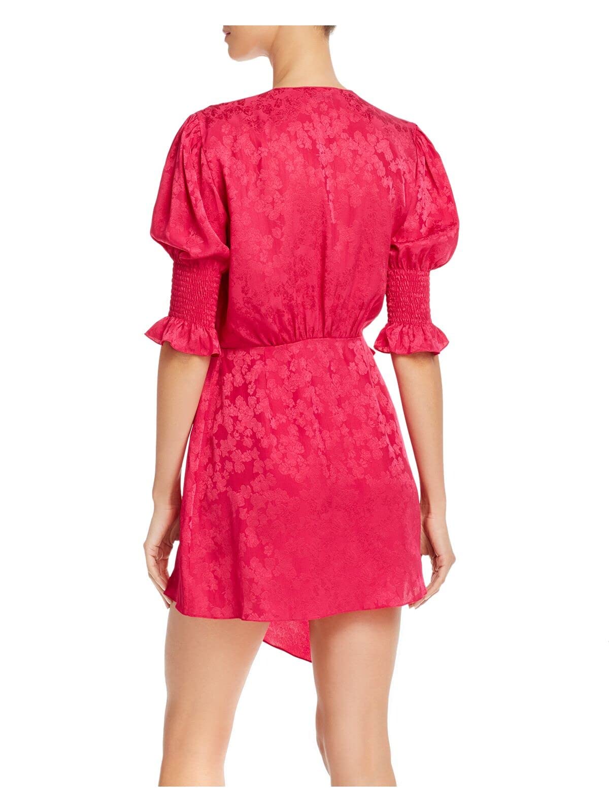 Women's Tyra Floral Asymmetric Wrap Dress - Pink Art Dealer Print | Elegant Summer Cocktail Party & Wedding Guest Dress