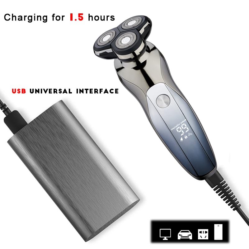 Premium Electric Head Shaver for Bald Men - USB Rechargeable & Waterproof Men's Trimmer Razor with Smooth Shaving Technology (Black) - Perfect for Travel, Gym & Daily Grooming Routine